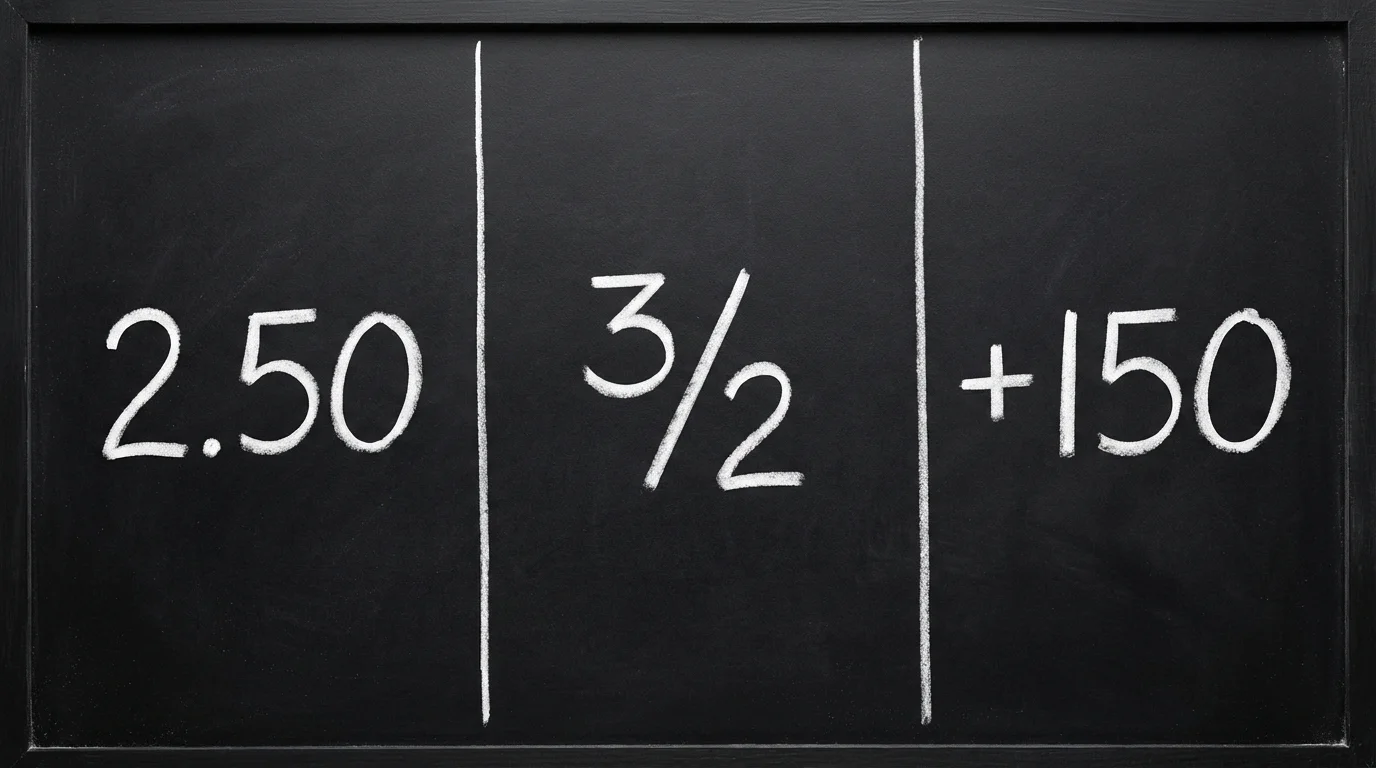 Tres paneles de cuotas deportivas con diferentes formatos numéricos sobre un fondo oscuro