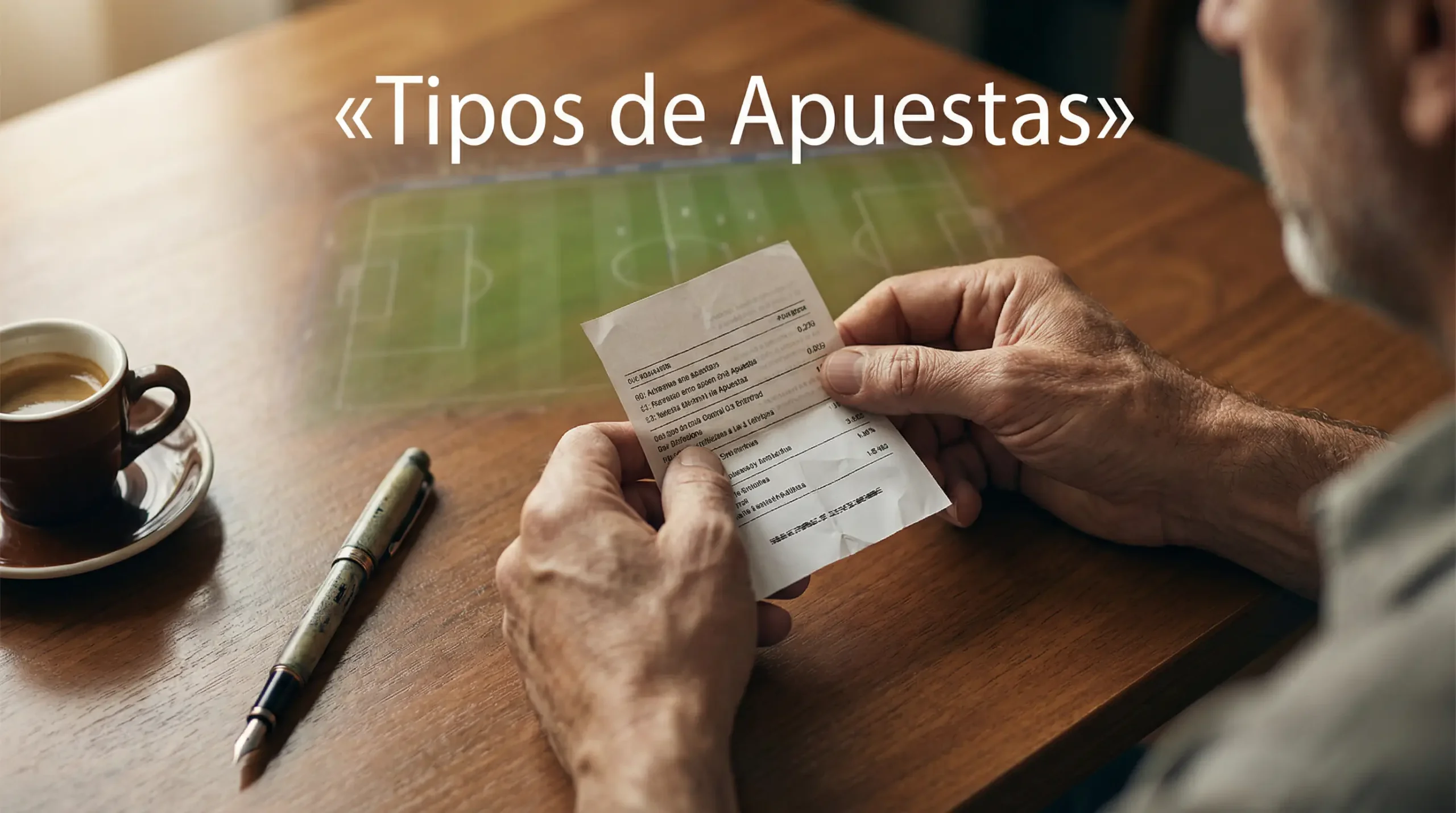 Tipos de apuestas en fútbol: boleto de apuesta simple sobre césped de estadio